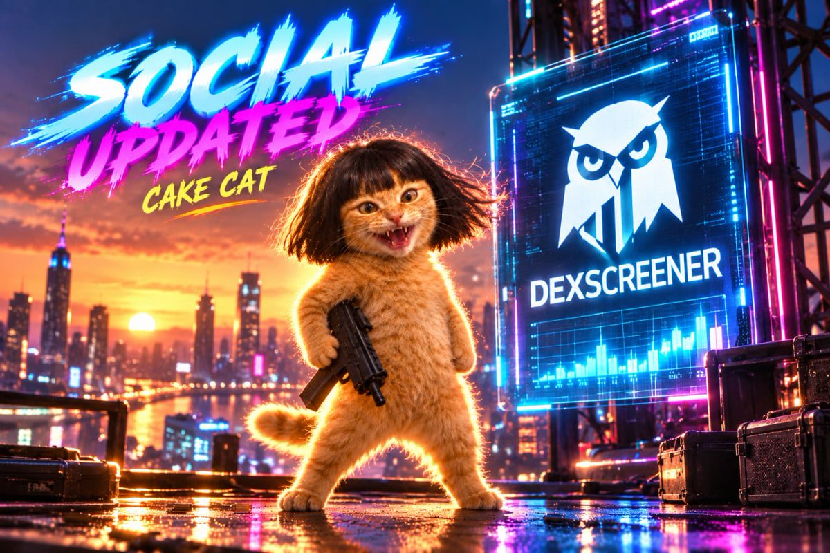 cakecat_sol's tweet photo. 🚨📢 SOCIALS UPDATED! ✅

🐱🔫 $CAKE CAT is stepping into the spotlight!

🔥 More visibility. More meme madness!

👀 Still scrolling past the next interesting meme story?

⚡️ Follow the chaos!

#CAKECAT #Dexscreener #SolanaCommunity https://t.co/saHlYCrYu9