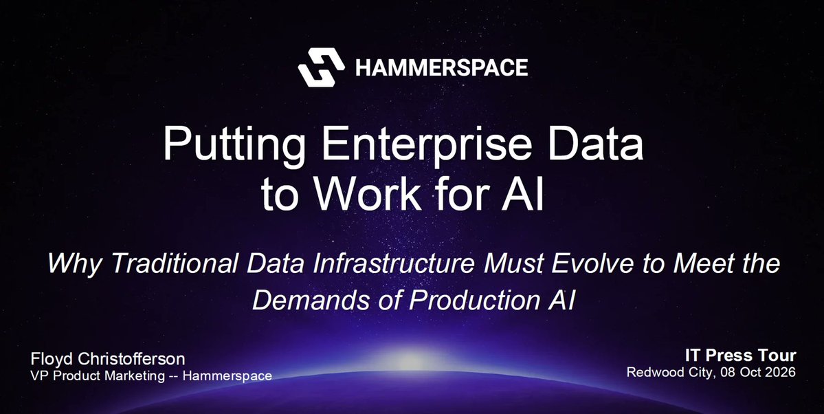coustautc's tweet photo. Hammerspace: Unternehmensdaten für KI nutzen. @JjungSscg #securitystorageundchannel https://t.co/paRu9EaEeY #MultiCloud #GlobalFS #ParallelFS #pNFS #AgenticAI #AI #KVCache #ITPT @ITPressTour 70th Edition in California https://t.co/ExD9VTErKw