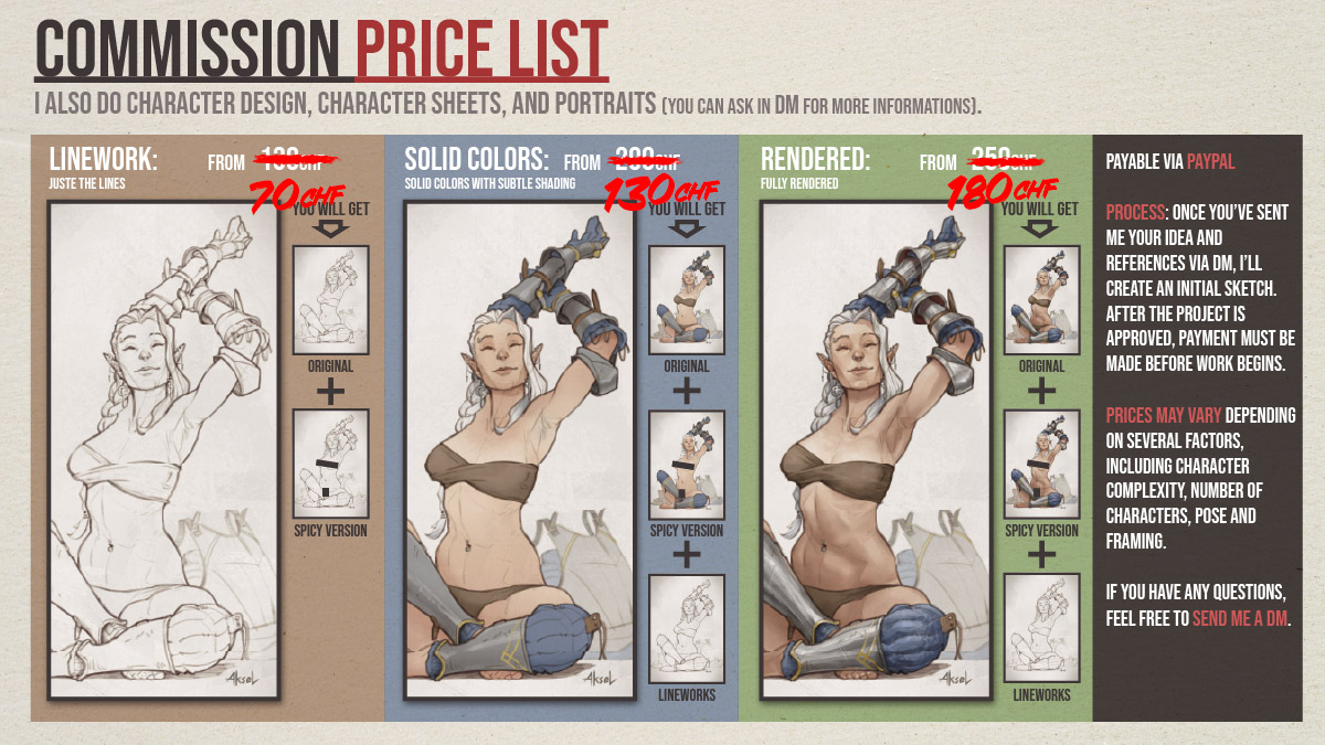AkselDraws's tweet photo. Updated prices for now! ✨ Commissions are OPEN, by the way! https://t.co/PDMEprEigT