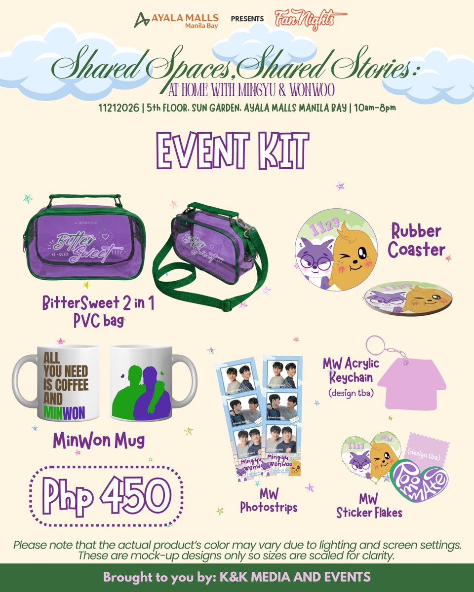 kk_media_events's tweet photo. Hello guys! pre-order po of onsite and online event kit for Shared Spaces, Shared Stories: At Home With Mingyu and Wonwoo, is until today only. 😊

On-site Event Kit Pre-Order Form:
🔗https://t.co/Fl2hMFdTuB

Online Event Kit Pre-Order Form:
🔗https://t.co/zBLBjpvHnB

Event Details:
📍5th Floor, Sun Garden , Ayala Malls Manila Bay
🗓 November 21, 2026, Saturday
⏱️ 10AM - 8PM

X: kk_media_events
IG: kkmediaandevents 
Tiktok: kkmediandevents
Facebook: KK Media and Events

#SharedSpacesStoriesMW #MINWON #MEANIE #MINGYU #WONWOO #SEVENTEEN #ATTHEBAY #FANNIGHTSATAMMANILABAY