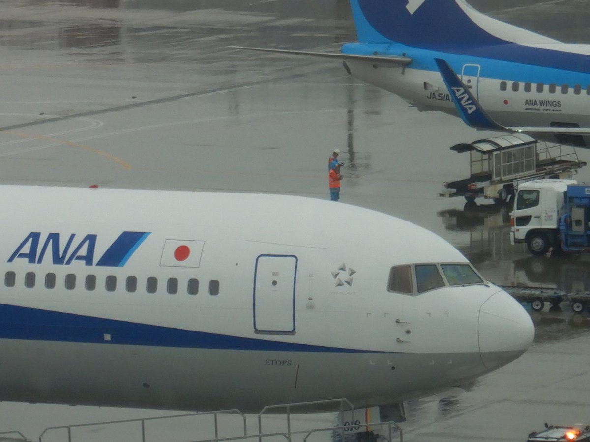 mTPzKjCSID26985's tweet photo. ETOPSのANA　B767-300ER　2026年9月撮影
＃羽田��港　＃航空写真　＃ANA　＃飛行機 https://t.co/ii8vyye01q