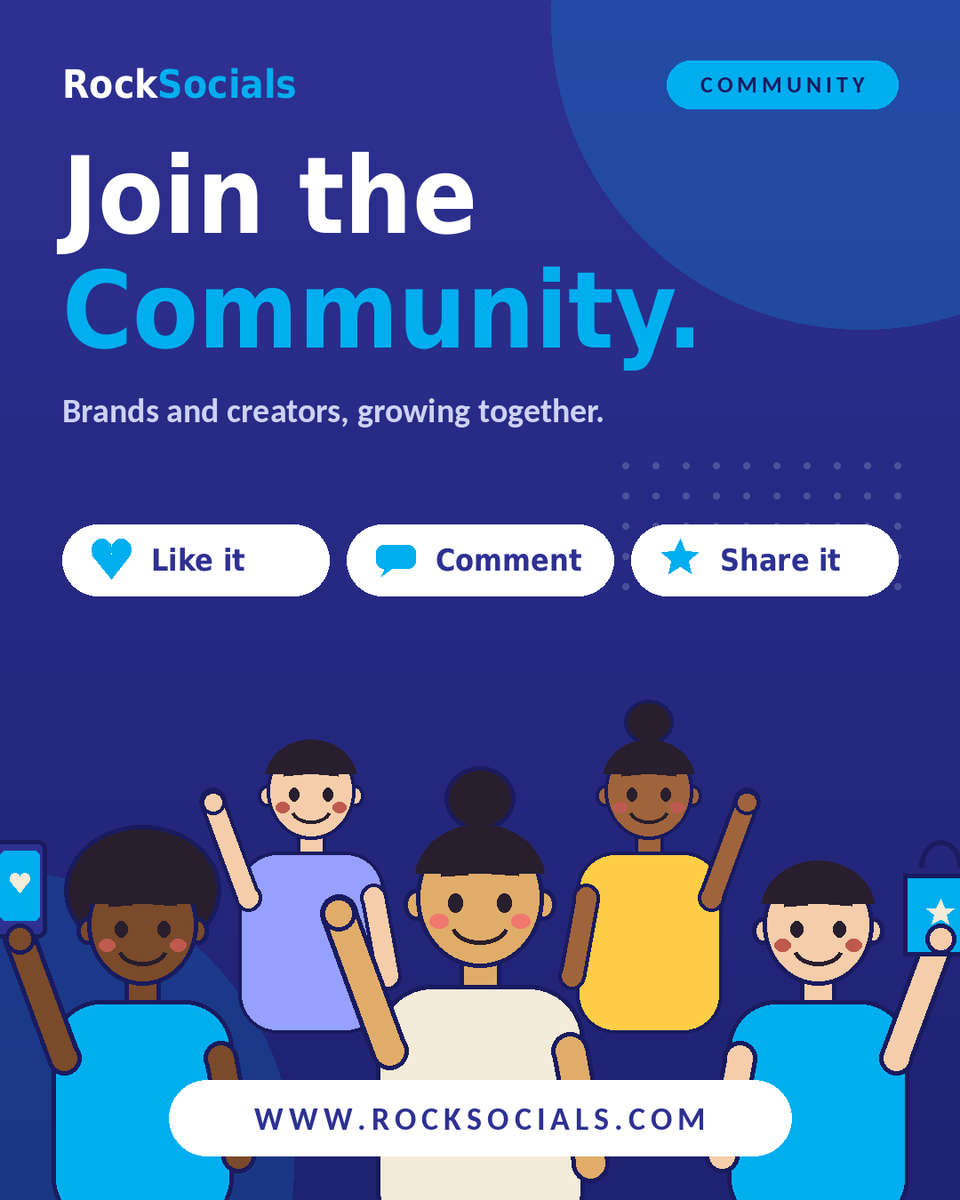 RockSocials's tweet photo. Join the community: https://t.co/9VmL2G4cJE #RockSocials #Community #CreatorEconomy #InfluencerMarketing #BrandsAndCreators https://t.co/RPRtz8xBJT