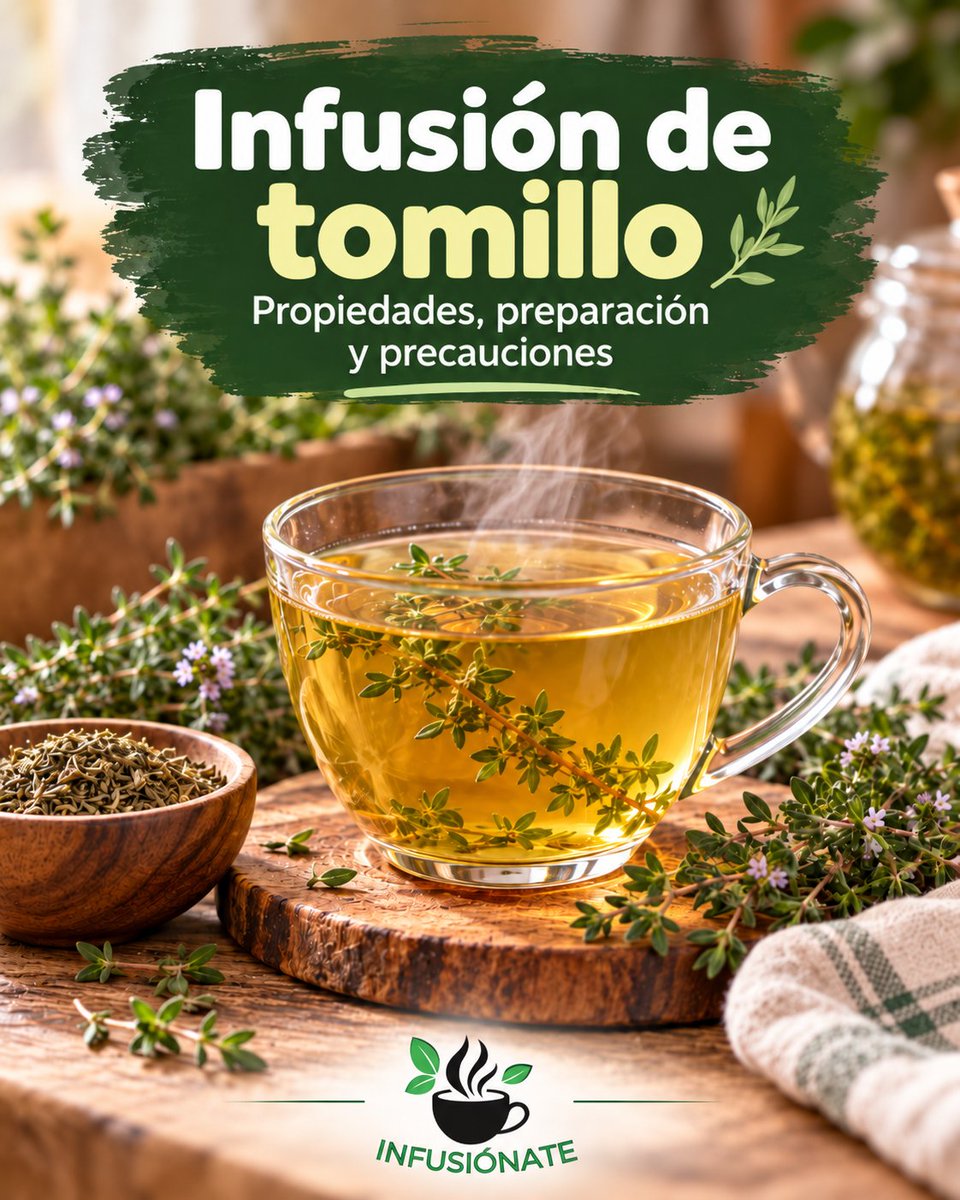 InfusionateOrg's tweet photo. 🌿 ¿Infusión de tomillo?

Qué puede aportar, cómo prepararla, cuándo tomarla y qué precauciones conviene conocer.

☕ Sin cafeína y con una larga tradición de uso asociada a la tos productiva del resfriado.

👉 https://t.co/v7anPEQG0z

#Tomillo #Infusiones #Resfriado #Bienestar https://t.co/URqt1qOpvq