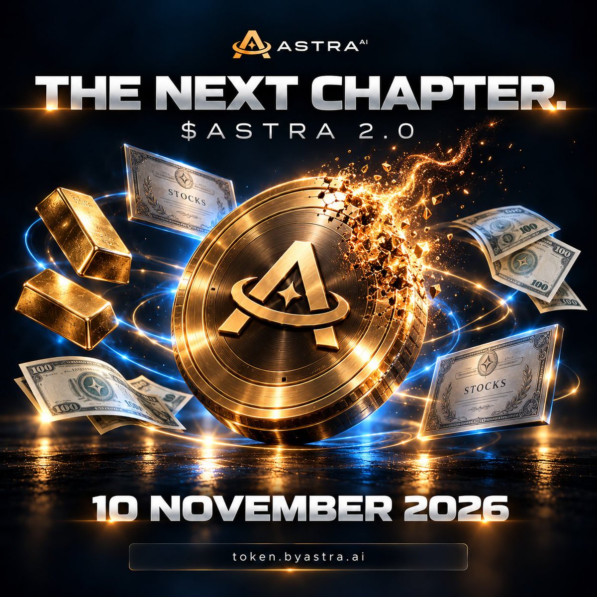 AstraLabs_Inc's tweet photo. ASTRA 2.0 is a new token economy 👀✨
Here’s the migration plan:

- November 7, 2026: liquidity moves from the current contract’s pools to the new contract’s pools (snapshot taken at the same time).

- November 7–10: the new contract launches as part of the migration. Official trading resumes on November 10, 2026.

- December 10, 2026: the window to claim your tokens closes. Claims will no longer be accepted after the deadline, and unclaimed allocations will not be refunded.

Company wallets will be announced before trading resumes.

⚠️ Stay alert for scammers. 
Official migration and claim links will be shared only through our official X account. We will never DM you first or ask for your seed phrase or private keys. Check the account carefully before opening any link.

Read the quoted post for more on what’s coming.

We’re changing how it all works together: the token, its holders and the entire Astra ecosystem. A token economy designed for each part to strengthen the others.

The next chapter starts November 10.

Per aspera ad $ASTRA ✨