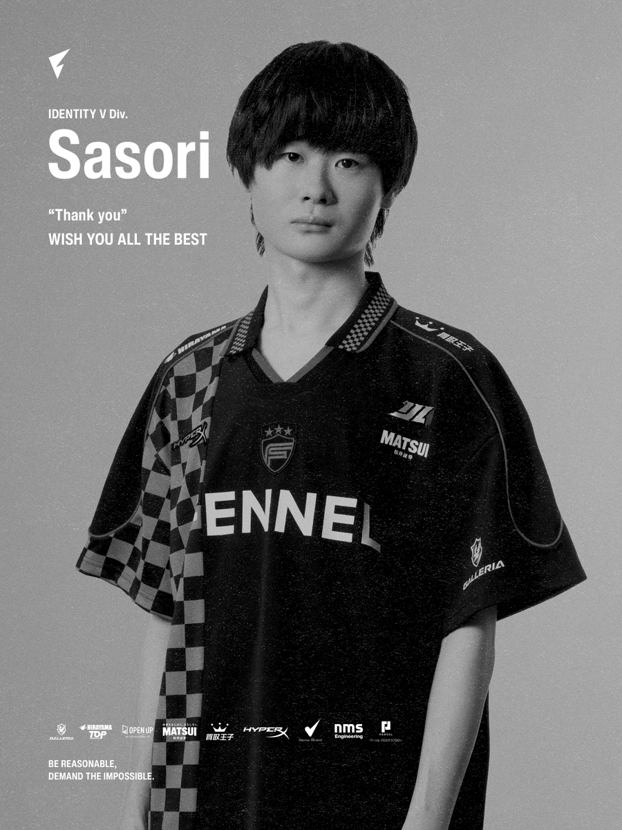FL_IdentityV's tweet photo. Identity Ⅴ Div.
Roster Update:

Sasori（@Sasori_Identity）が
脱退する運びとなりました。

COA VIIIでの世界大会出場をはじめ、数々の挑戦を共にしてきました。
FENNELの一員として歩んでくれた日々に、心より感謝いたします。 https://t.co/2yrUP5ooTc