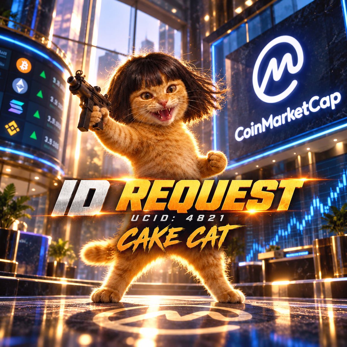 cakecat_sol's tweet photo. 🚨🌐 COINMARKETCAP ID REQUEST!

🐱🔫 $CAKE CAT is making noise!

📋 UCID: 4821 

🔥 Launch. Visibility. New milestones.

👀 Are you following the story from the beginning?

😈 Join the meme chaos!

#CAKECAT #CoinMarketCap #SolanaCommunity https://t.co/hWHSwdYxNv