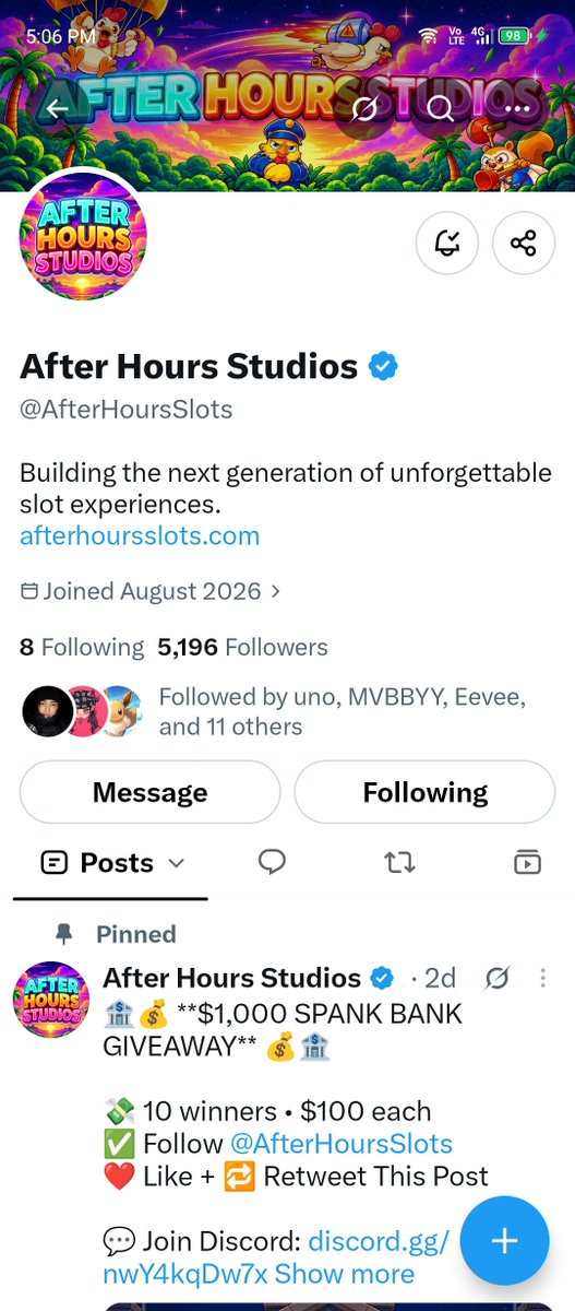 capybaragirly's tweet photo. @AfterHoursSlots hi there! already following you here on x with notifications on and already part of the discord channel. i also checked out spank bank and your next releases on the site. can’t wait for what’s about to come! ✨ https://t.co/2B0OJh6hiJ