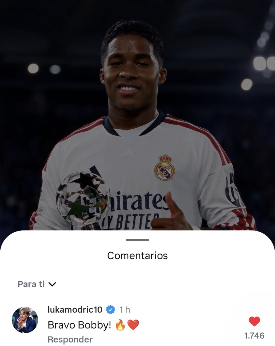 AdriRM33's tweet photo. 🗣️ Luka Modric: "BRAVO BOBBY." 😍 https://t.co/cDfrQUctaJ