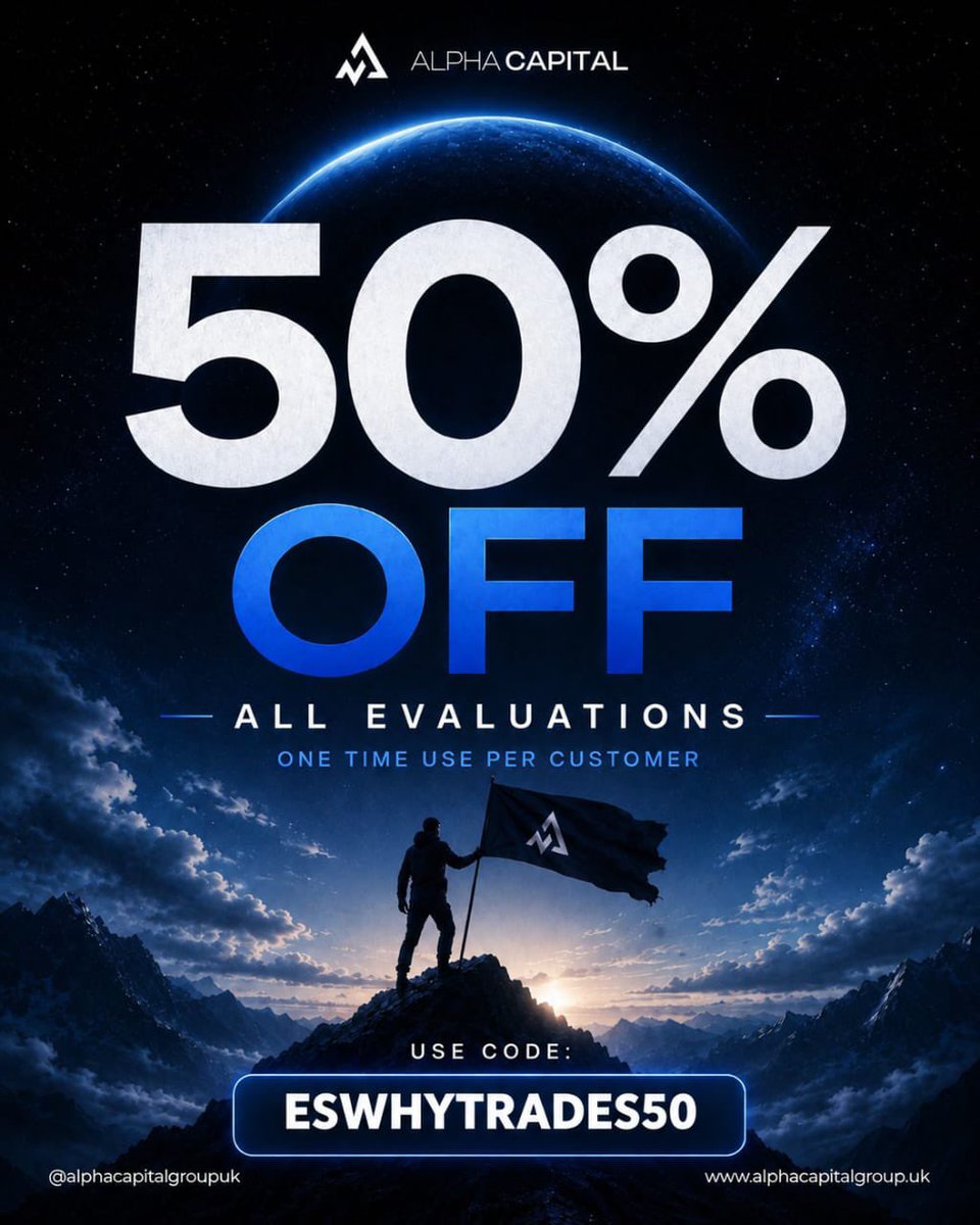 ESWHY_TRADES's tweet photo. 🚨 ALPHA CAPITAL X GIVEAWAY! 🎁🔥

We're giving away 2 × $5,000 Evaluation Accounts! 📈

HOW TO ENTER 👇 ✅
 Follow: @ESWHY_TRADES @krixxbanks & @AlphaCapitalUK
❤️ Like & 🔁 Repost this post
🎯 Winners selected using XPicker only.
Also follow: @khaleepsonfx @dr_amshudfx @Dr_musacsk @juniorspeedouFx @saadahfx @Daheerufky @Awelmo1 

🎁 BONUS: GET 50% OFF ALL EVALUATIONS!

🏷️ Discount Code: ESWHYTRADES50

🔗 Sign up here:
https://t.co/0PPxqjwEVm

⏳ Winners will be announced in 5 days!

Don't miss your chance to get funded. Join now, follow the rules, and good luck! 🚀

#AlphaCapital #ForexGiveaway #PropFirm #TradingCommunity