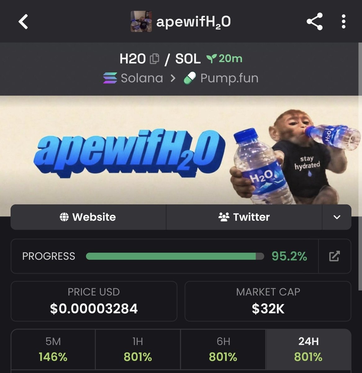 SolanaMemecoin2's tweet photo. 3x up on $H20

9pTGUwAhG3CLAcu8rZKgu8cQaeAdQRmkbbG8hfzzpump https://t.co/oxsnk60aIT