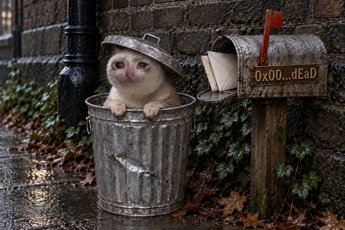 TrashCat_Hood's tweet photo. "robinhood chain is dead"

no no. that's just my address.
0x00…dEaD

(not the burn address. not the chain either. just a cat in a can.)

$TRASHCAT https://t.co/dQ7ardxxVV