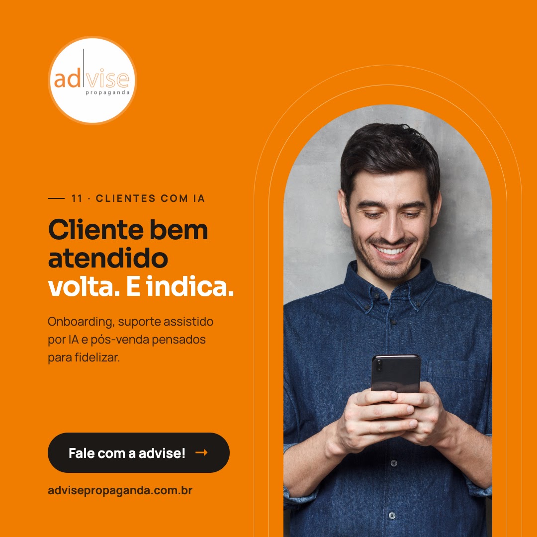 adviseagencia's tweet photo. O melhor canal de vendas pode ser o cliente que você já tem.

Onboarding claro, suporte assistido por IA e pós-venda que mantém o relacionamento vivo.

Cliente bem atendido volta. E indica.

#ExperienciaDoCliente

→ https://t.co/8Ad6ComALi https://t.co/DXli0R5yxJ