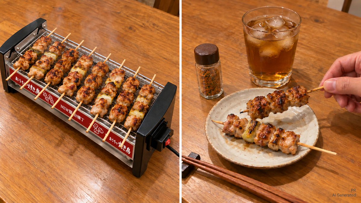 daily_step_care's tweet photo. 卓上で使える焼き鳥器使ったら一気に雰囲気出た！
家飲み好きにはもってこいです◎
網は丸洗いできるから手入れも簡単でオススメです(pr)