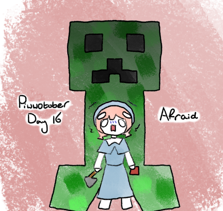 SaikouSapling's tweet photo. #Piwwotober Day 16: Afraid!
Those dang ol' creepers! https://t.co/VfAeD9IpFD