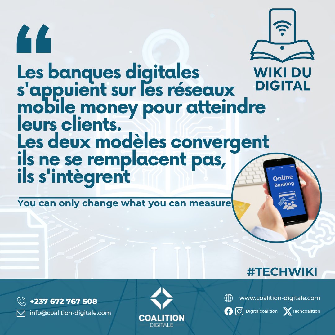 TechCoalition's tweet photo. 📌 #WikiDuDigital
🔍 #FactVsFiction

🔴 Mythe : Le Mobile Money va disparaître avec les banques digitales
✅ Réalité : Elles s'intègrent pour élargir l'accès aux services financiers

👉 2 modèles, 1 ambition : services bancaires pour tous 💡📱
#DigitalCoalition #CoalitionDigitale https://t.co/TD98BCcCUn