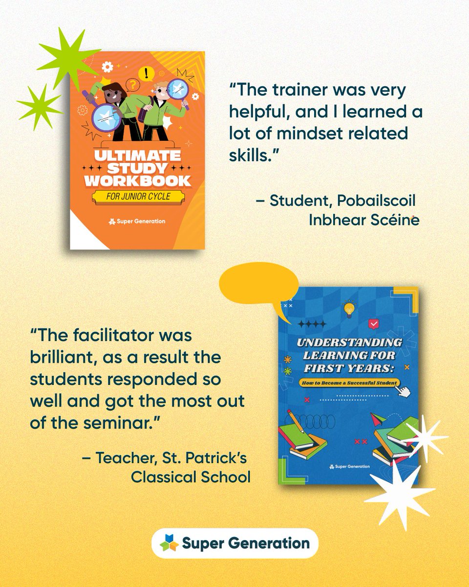 SuperGeneration's tweet photo. Another inspiring month visiting schools across the country ✨

We are proud to work with students, teachers and parents to create supportive learning environments.

#SchoolSupport #EducationIreland #Examcraft https://t.co/pKOAslcBVF