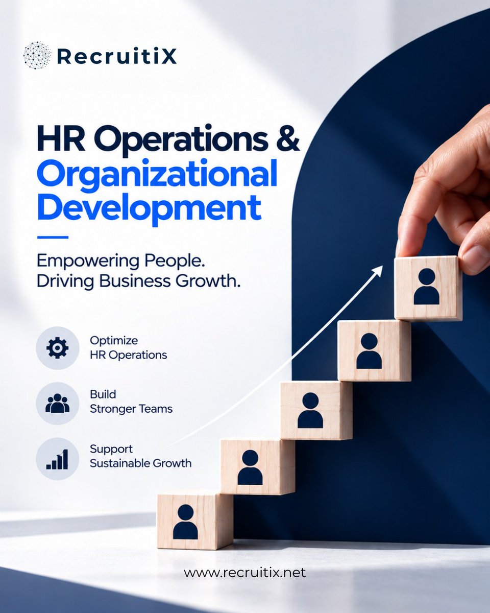 RecruitiX_'s tweet photo. Strong businesses need more than good people. They need the right structure to help them grow. 💙

When people and processes work better together, the business moves forward. 🚀

📩 Let’s build a stronger organization together.

🌐https://t.co/vu1uwtHDag
📩info@recruitix.net https://t.co/4fuWbl0ToU