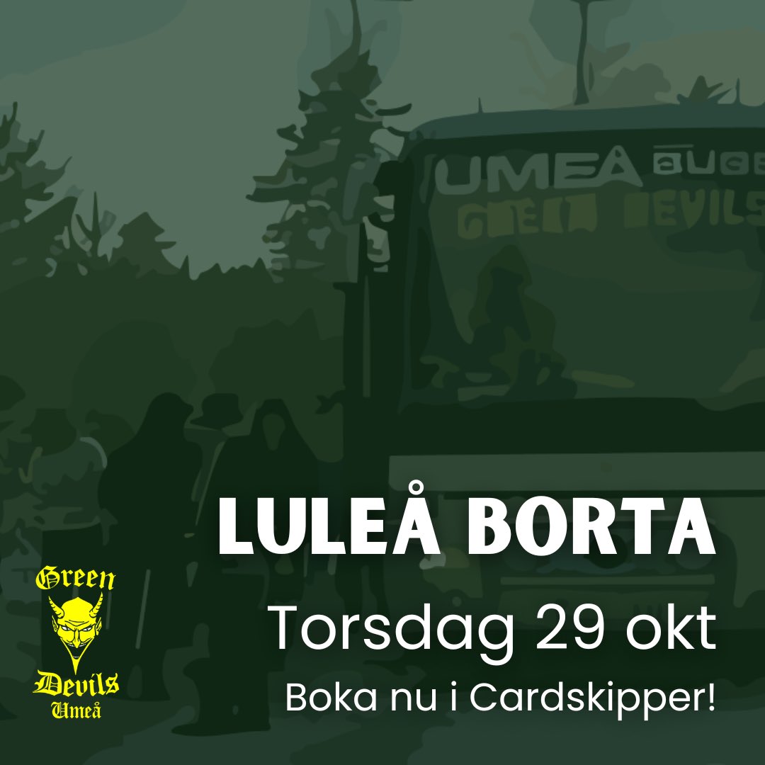GreenDevils1982's tweet photo. Luleå borta ute nu, boka boka! Anmälan och reseinfo hittar du som vanligt i Cardskipper

#björklöven https://t.co/IN5bDXAzd9