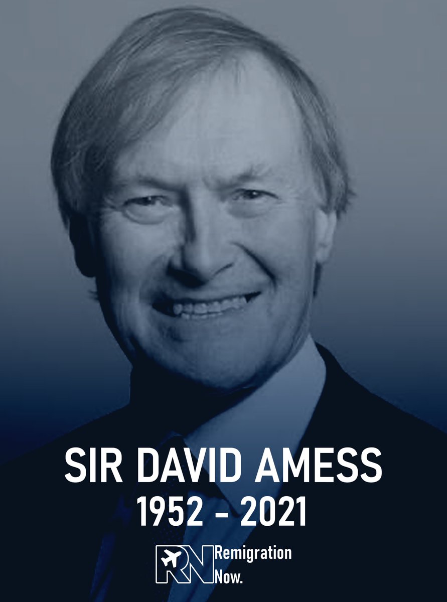 RemigrationNow_'s tweet photo. Sir David Amess was murdered by a second generation Somali immigrant. 

He was killed by the child of refugees under the immigration policies that his own party not only supported but encouraged. https://t.co/r8sAnhhHO1