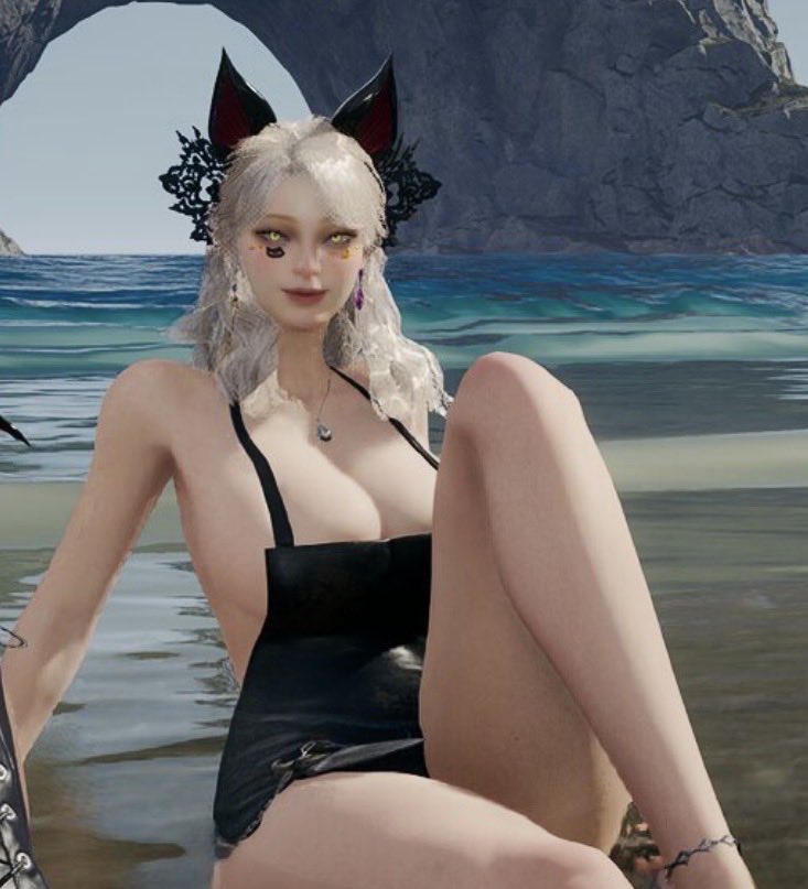 Nicoleaf2c's tweet photo. Aion 2 is making me so leaky with the slutty skins~ I love having players stare at my gigantic tits knowing they’re getting hard for me :3 https://t.co/FCvm9xGCn1