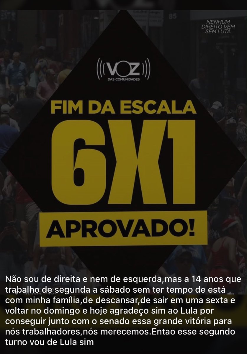 ariivascaina's tweet photo. primeira coisa que minha mãe postou quando viu que a 6x1 acabou 😭 https://t.co/bOjMxkpxTV