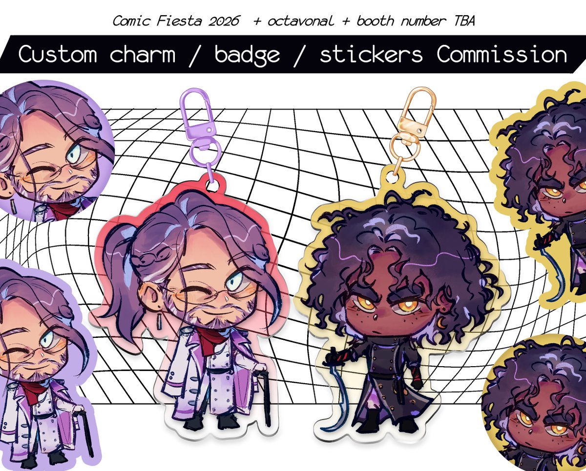 octavonal's tweet photo. Opening merch commission for #comicfiesta2026 !

#comicfiesta #cf2026

Link to the form  ⬇️ https://t.co/Yantkw6was