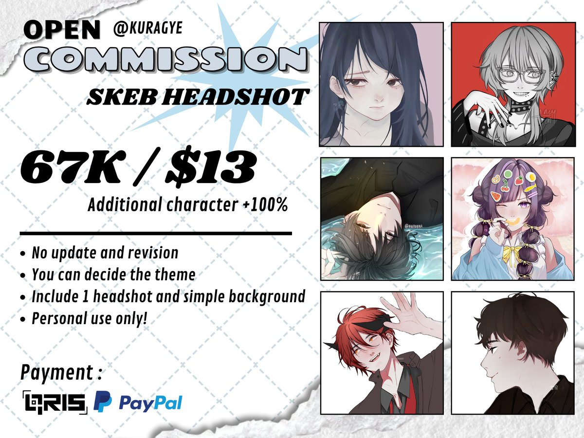 kuragyee's tweet photo. KURA'S FIRST OPEN COMMISSION ON X!!~ 🪼
Open for local and international via paypal.

Like and repost are very apreciated!!ﾟ+.ﾟ(´▽`人)ﾟ+.ﾟ💕
Please read the TOS on reply💕
#opencommission #commission https://t.co/DYyMBWJHFG