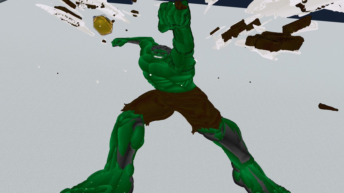 B1ue_F0rest_'s tweet photo. #VRChat で描いた

『Spider-Man: Brand New Day』より、
　　　　  『 ハルク 』

ひねりを加えたポーズと怒りの表情にこだわっています。
ぜひ見ていってください！

#VRC #VRChatArt #SpiderMan #BrandNewDay ＃Hulk #ペンの多い集会所 https://t.co/DSDTGsyhvK