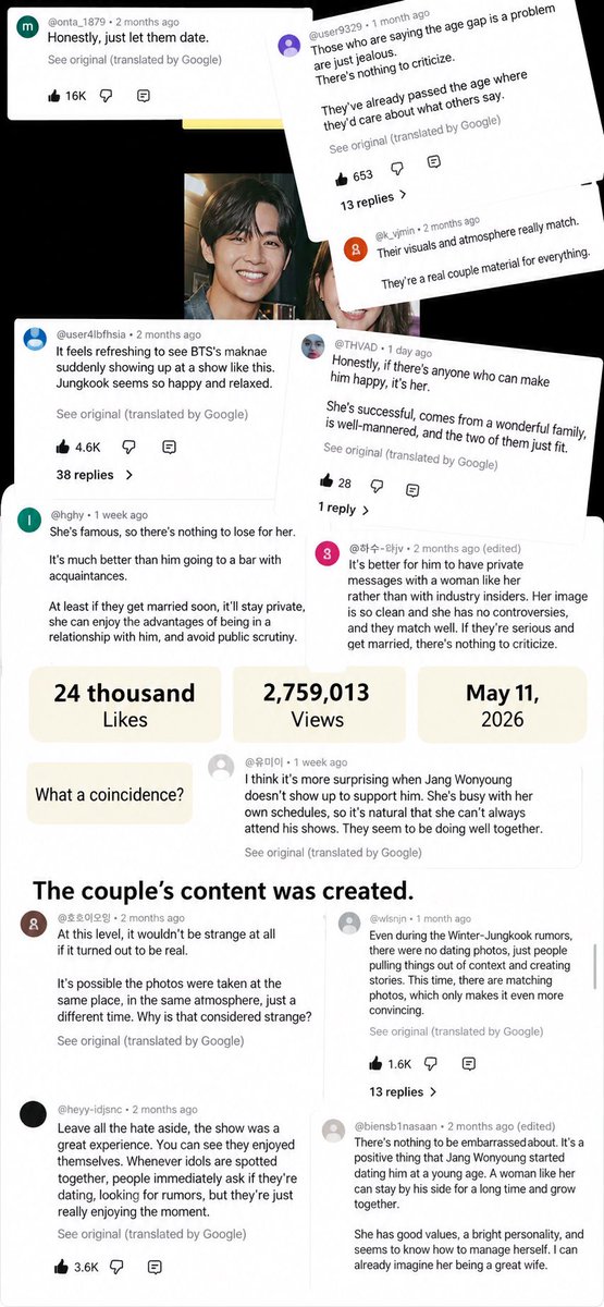 thvforlove's tweet photo. @Seleneyuna @nvvvvvbi As his fan, I know he’d absolutely date a GROWN WOMAN who’s successful, well-mannered, professional, and scandal-free. That age gap is nothing in Korea, or even here, honestly. Only you weirdos are making a fuss about their age gap. Here’s what Koreans are saying about them: https://t.co/L7ghMRh1DJ
