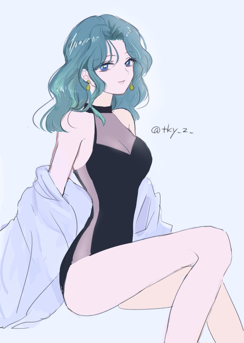 tky_2_'s tweet photo. 黒水着みちるさん、以前うまくいかなくて没ってたやつを修正して供養です…😌 https://t.co/HpwaPyeWU7