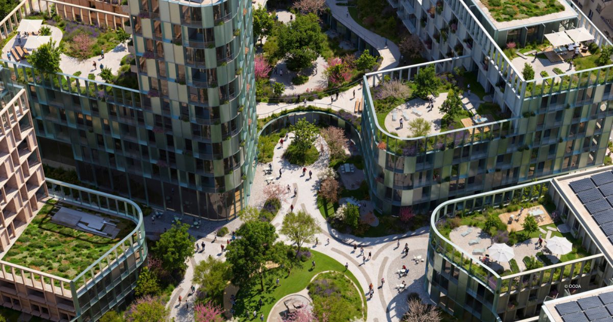 ArchDaily's tweet photo. Portuguese architecture and urbanism practice OODA has released new images of an urban design project in Prague, Czech Republic. The design transforms an existing building block into a permeable site with municipal social housing, commercial units, and a landscaped central plaza.

Follow the link to read more about this topic:
https://t.co/0W4ZJrWp0w