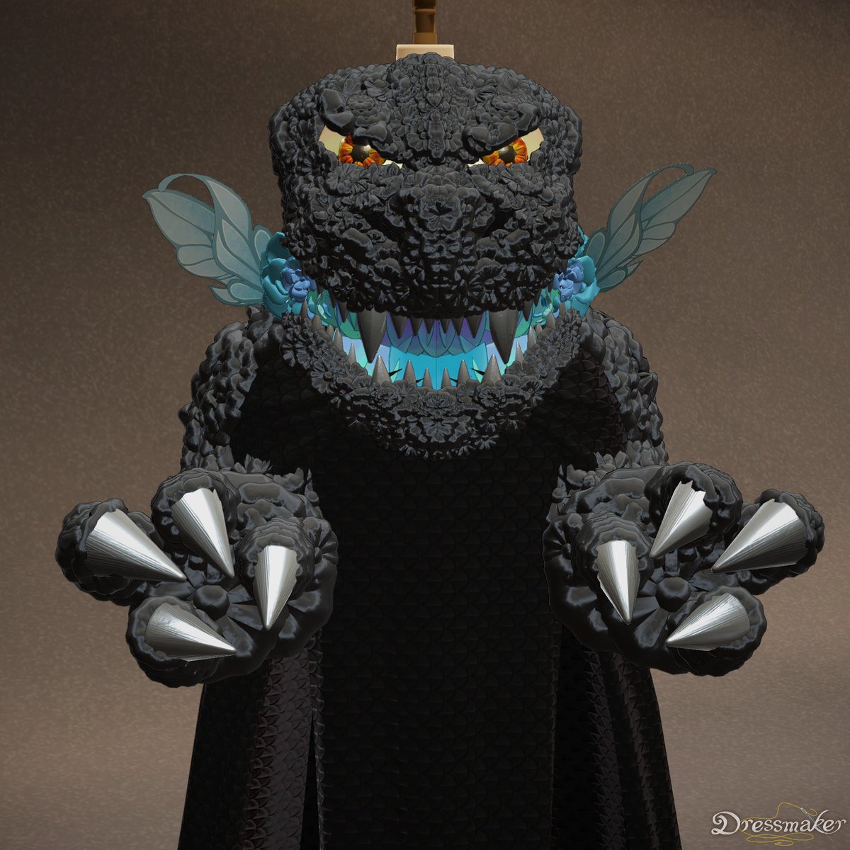 TwitchyLance117's tweet photo. Continuation of my Godzilla Dress.
#Dressmaker #Godzilla #build https://t.co/d8d7m0D2J5