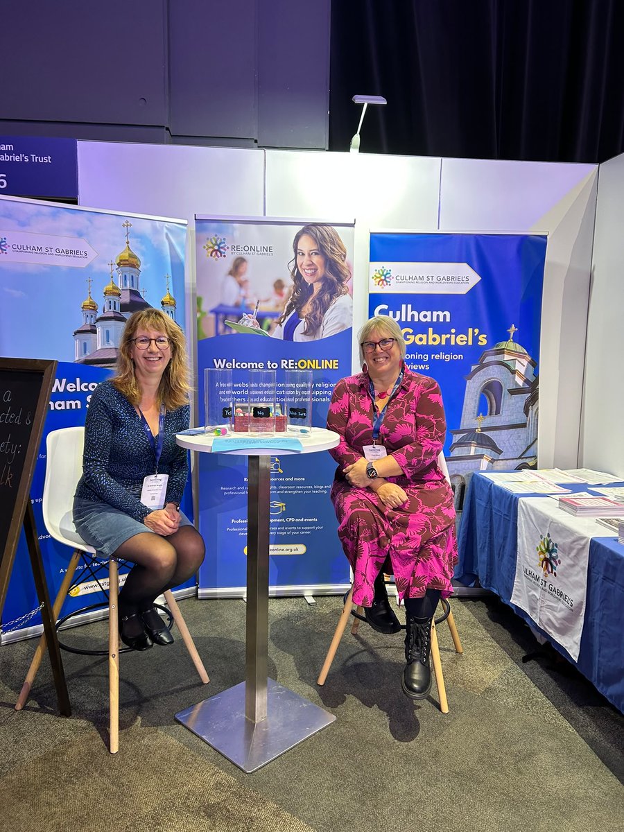 culhamstgabriel's tweet photo. @fionajmoss and @kathrynfenlodge are at @CSTvoice #CSTConf26 today, sharing why high-quality religion and worldviews education matters: helping pupils understand themselves, encounter others well and learn to disagree respectfully. Come and say hello! https://t.co/lHMrMjYjNU