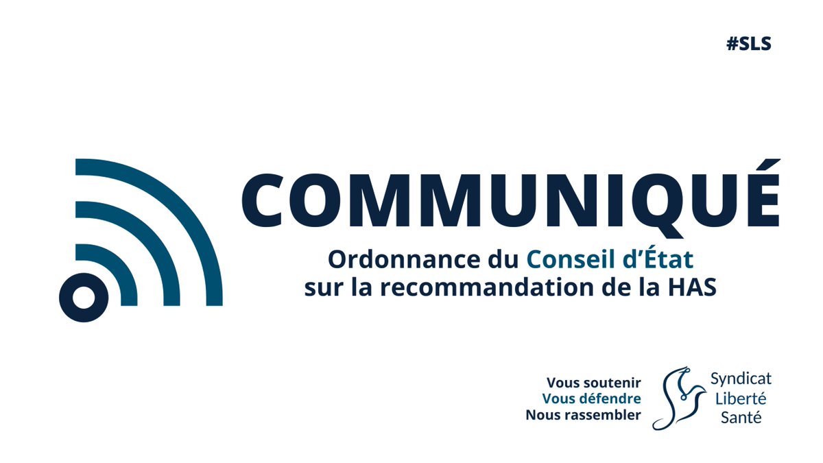SyndicatSLS's tweet photo. Le Conseil d’État confirme que l’obligation vaccinale contre la grippe n’est pas applicable en l’état
📄👉  https://t.co/0ijiSL9jpi

Dans son ordonnance du 5 octobre 2026, le Conseil d’État précise que la recommandation de la HAS du 9 juillet 2026 ne suffit pas, à elle seule, à rétablir l’obligation vaccinale contre la grippe dans les établissements de santé et médico-sociaux. Pour les professionnels libéraux, un décret en Conseil d’État est prévu par la loi.

Notre demande de référé-suspension est rejetée pour défaut d’urgence. L’action au fond se poursuit devant le Conseil d’État.

Les soignants sont aussi des patients : le SLS demande le respect de leur consentement libre et éclairé.

#ObligationVaccinale 
#ÉthiqueDuSoin 🕊