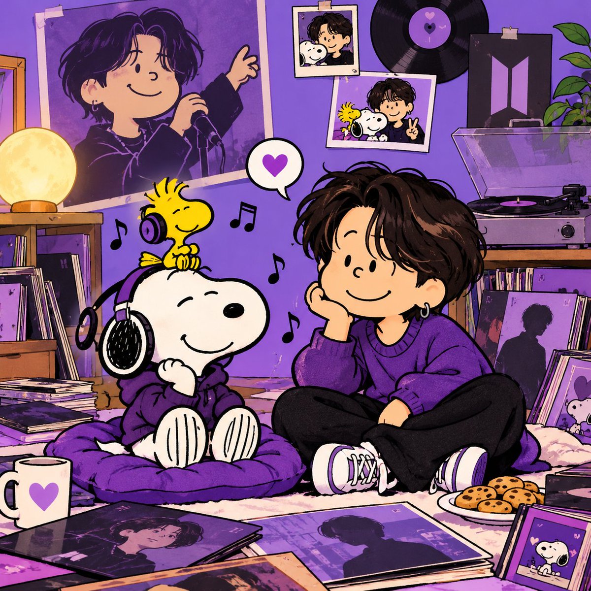 Anklebiters0904's tweet photo. JUNGKOOK×スヌーピーは反則級のかわいさ💜 https://t.co/1CAKCgauje