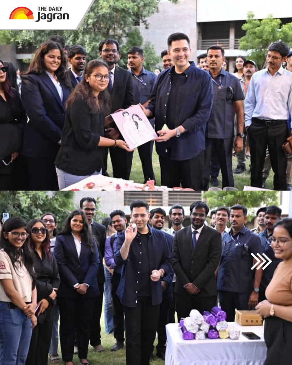 TheDailyJagran's tweet photo. #InPics | BJP Rajya Sabha MP Raghav Chadha attended IIM Ahmedabad’s Red Brick Summit 2026 as a guest speaker, sharing his views on leadership, governance and India’s future. 

During a fireside session titled “Leadership, Governance and India’s Next Chapter,” Chadha engaged with management students and faculty, responding to their questions at the prestigious annual symposium.

#RaghavChadha #IIMAhmedabad #RedBrickSummit #Leadership #IndianPolitics

Raghav Chadha, IIM Ahmedabad, Red Brick Summit 2026, Leadership and Governance, India’s Next Chapter, BJP MP, Fireside Session, Students, The Daily Jagran]