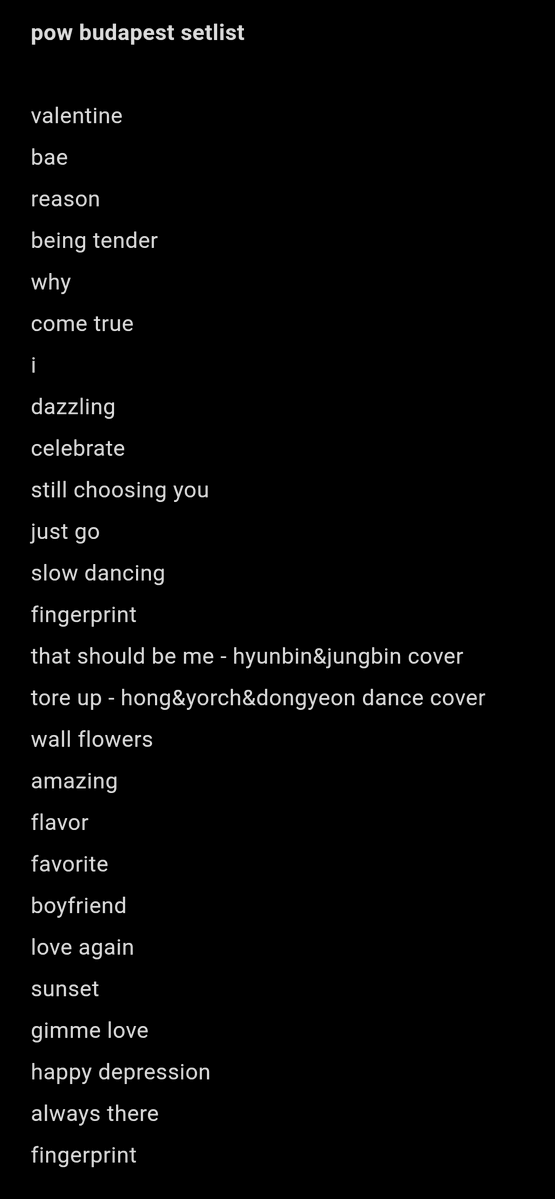 jjummoni's tweet photo. POW setlist from yesterday for anyone asking ! 

#POW #파우 #COLORON_POW 
#COLORON_IN_EUROPE https://t.co/epNrXHn2j4