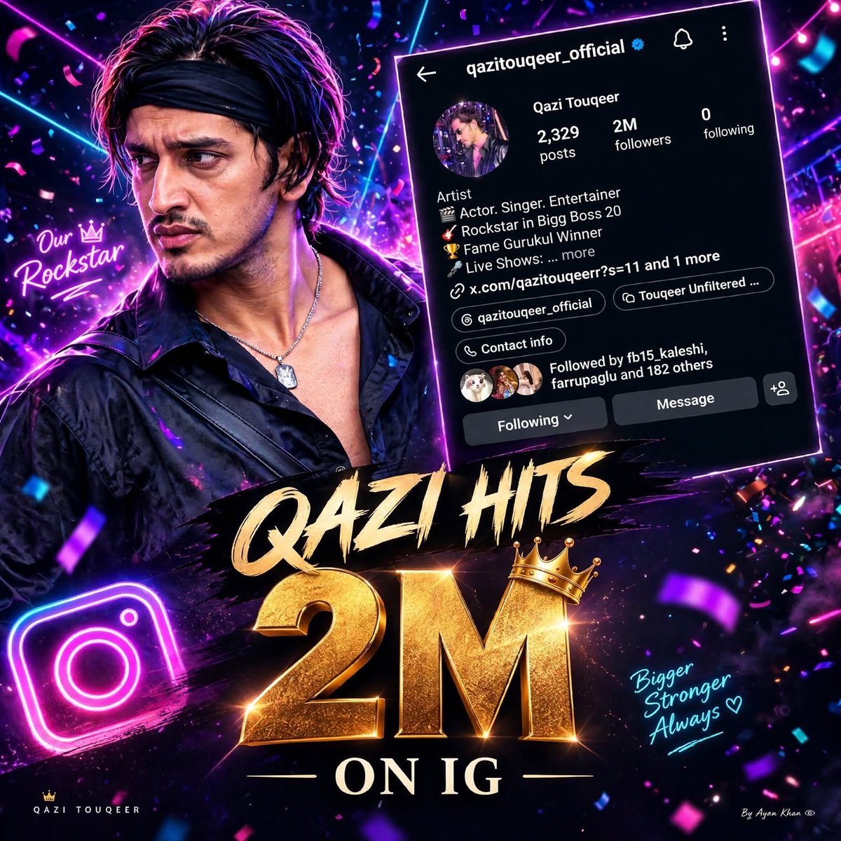 As_99090's tweet photo. Every milestone tells a story of dedication, passion and unconditional fan love.

QAZI HITS 2M ON IG https://t.co/41g6XDmXbi