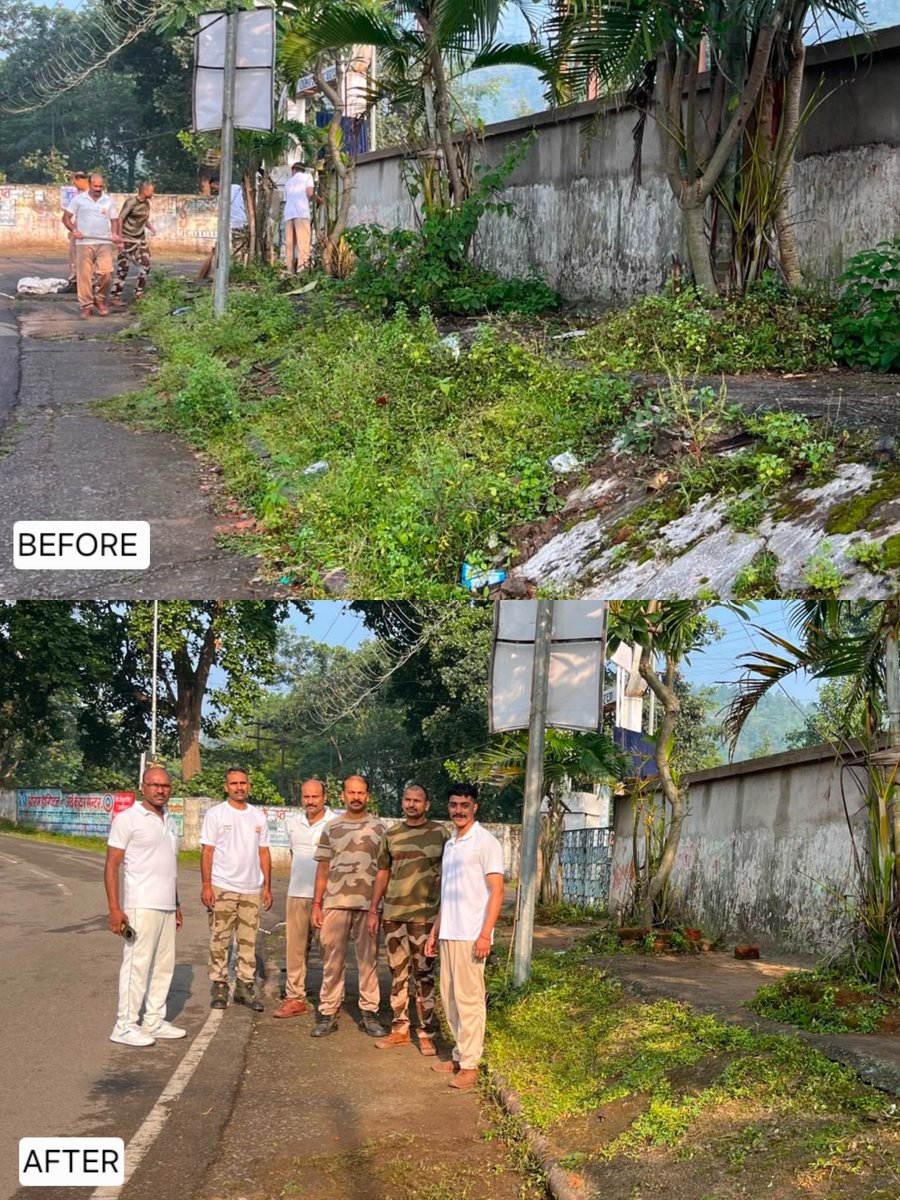 CISFCentral's tweet photo. 🌿 SPECIAL CAMPAIGN 6 | Cleanliness for a Sustainable Tomorrow
#CISF Unit SECL Bilaspur undertook a cleanliness drive to clear overgrown grass and bushes, promoting a cleaner and greener environment. 🇮🇳
#SpecialCampaign6 #CISF #SwachhBharat #SHS2026 #CleanAndGreen
@CISFHQrs https://t.co/tyAi3012DG