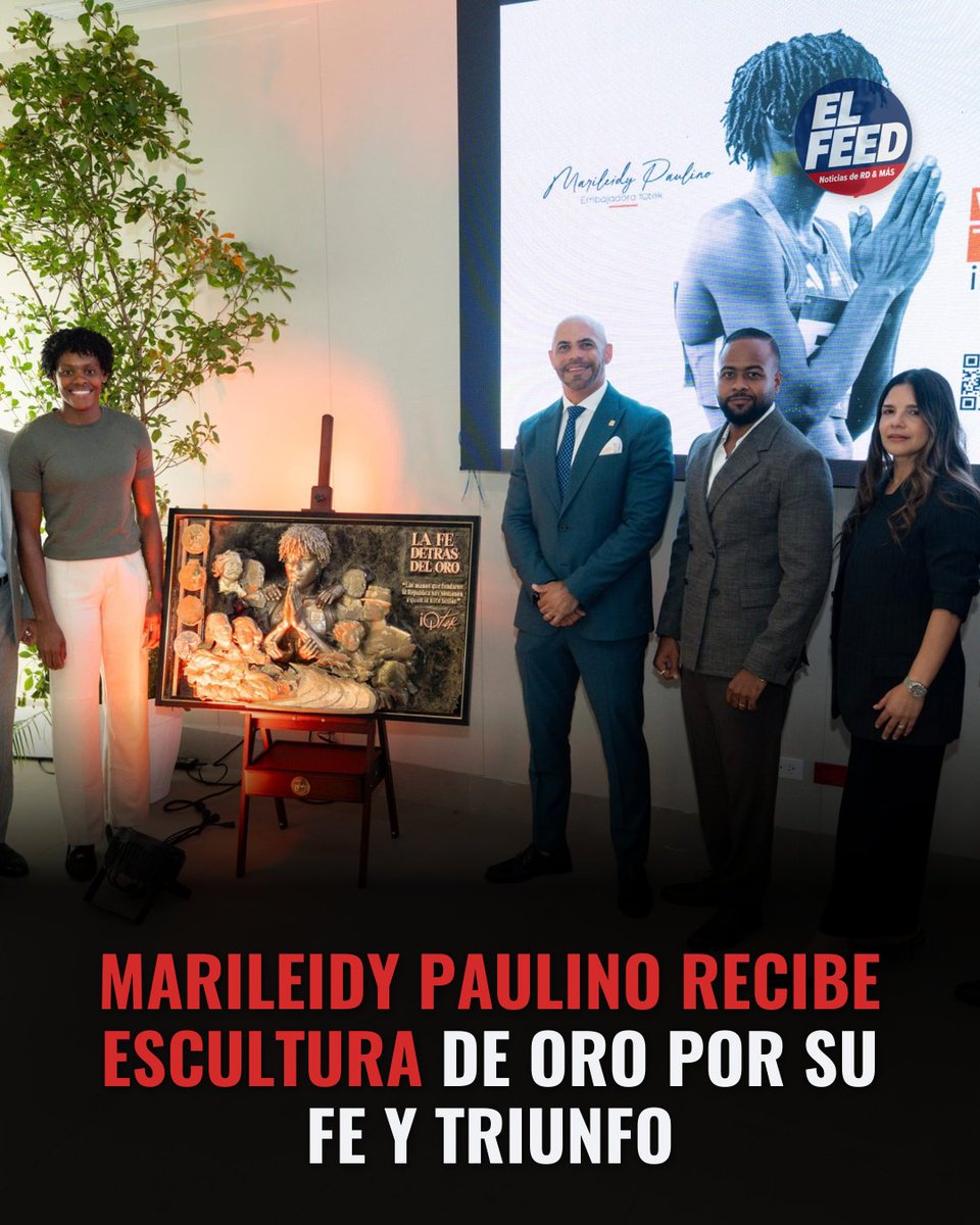 elfeednews's tweet photo. Marileidy Paulino recibió una escultura en oro, plata y bronce que lleva figuras de los Padres de la Patria y las Hermanas Mirabal. La empresa iQtek la tituló *La fe detrás del oro*. 🇩🇴

Entérate de más en https://t.co/b2AFxxT5Il #MarileidyPaulino #Iqtek #ElFeedNews https://t.co/2Xo7u9Gx6y