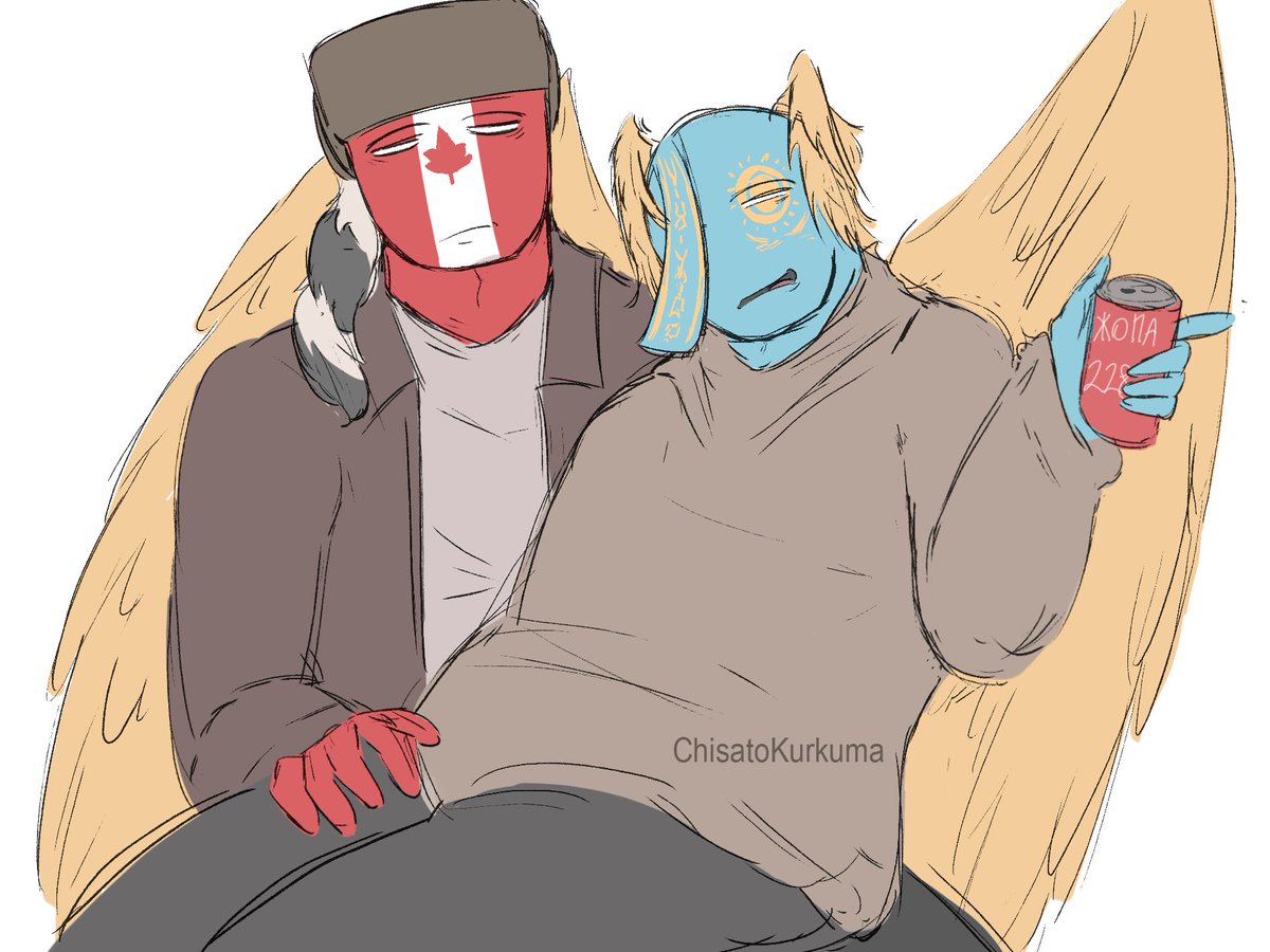 ChisatoKurkuma's tweet photo. canada x kazakhstan #countryhumans #countryhumanscanada #countryhumanskazakhstan https://t.co/FXf3LTXD38