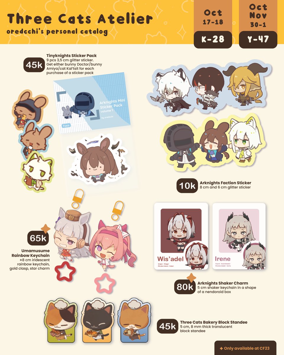 oredcchi's tweet photo. [♥️&amp; 🔁 appreciated!]
Here's my catalogue for #comipara7 + #cf23!

📌 CMPR 7: K-28 | CF23: Y-47
🛒 OTS only
🌻 Elden Ring/Nightreign, Arknights, Apex Legends, Reverse1999, Umamusume, Valorant, Chainsawman, originals

#comipara #comifuro23 https://t.co/ZafETwAT77