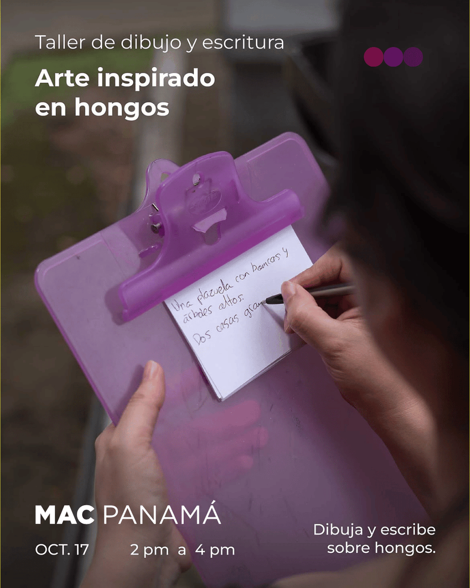 PuntoBohemio's tweet photo. ¡Feliz día Panamá!
@macpanama_museo invita al taller “Arte inspirado en hongos”, un espacio creativo para explorar especies a través del dibujo y la escritura.

Sábado 17 en Ancón. Actividad gratuita de 2PM a 4PM para todo público.
Cupos limitados.

#ArteCultura #Panamá #dibujo https://t.co/xRE9CRXbYZ
