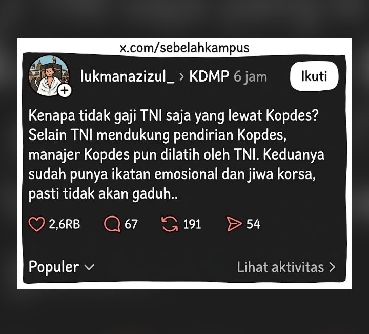 Sebelahkampus's tweet photo. usulan cerdas.
saya sih yes. https://t.co/px6KSQeWaK