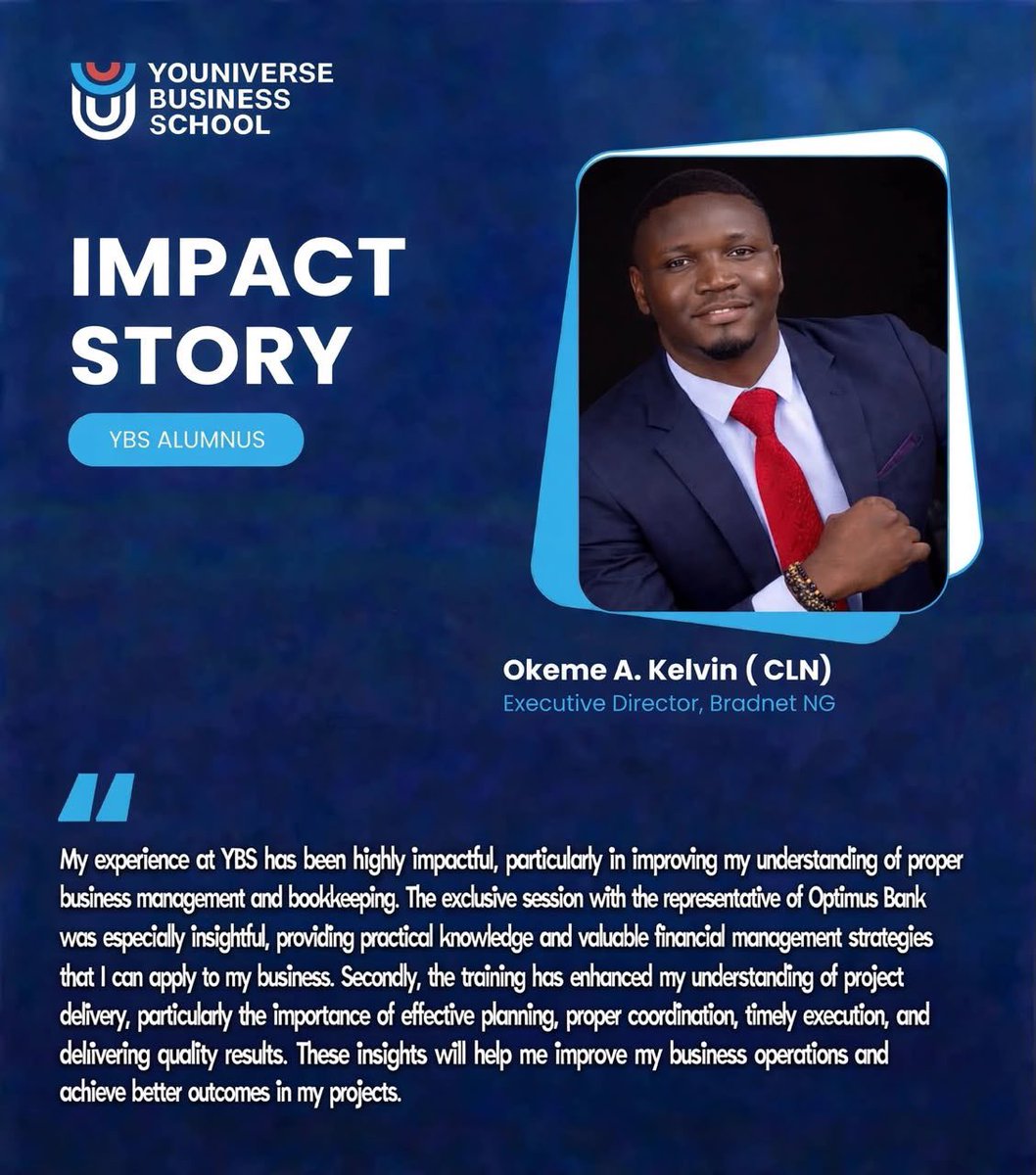 yb_school's tweet photo. Learning. Impact. Opportunities.

Every journey has a story. We’re glad Youniverse Business School is part of this one.

https://t.co/WS4qTTSG37. https://t.co/iF1F2VMOkp