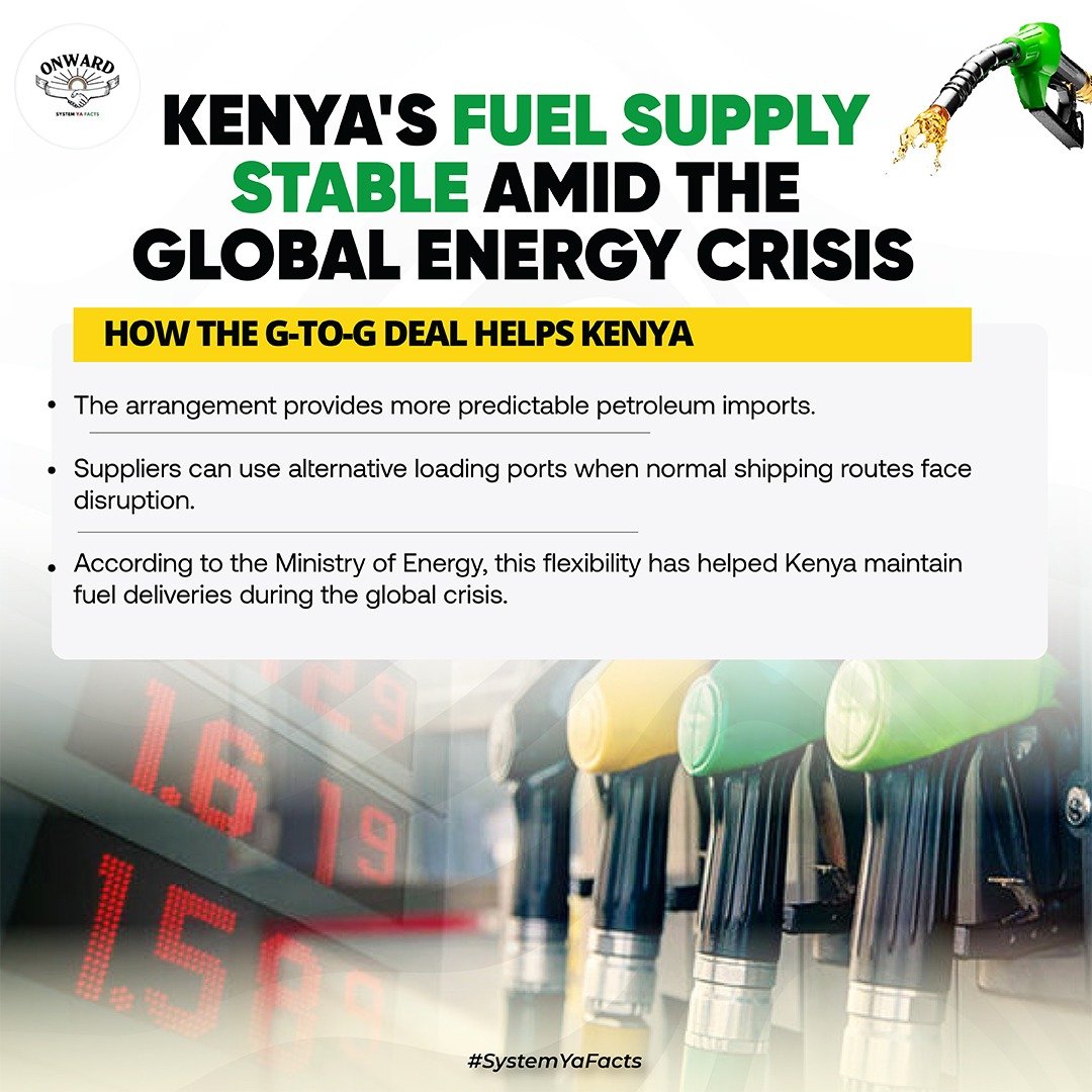 Jamesmwang70ze's tweet photo. Why are fuel prices rising? 🌍 Middle East tensions, disruptions to the Strait of Hormuz, crude oil above $100 per barrel, higher shipping costs and global diesel shortages are driving fuel prices up.#FuelSecurityDelivered
GtoG Works
Ruto Saw It Coming https://t.co/SQzcQLW51X