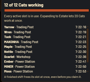 dadaazer0's tweet photo. Stop checking your game every hour! 8-hour cat shifts hit that max 118% efficiency boost in @pawsofsherwood 🛠️🐾   

Set them, go about your day, and claim when ready. Bonus chance for double harvests &amp; permits on every claim makes it even better! 🎁✨

Play smart, not hard! 🧠 https://t.co/cbNDun7tyJ