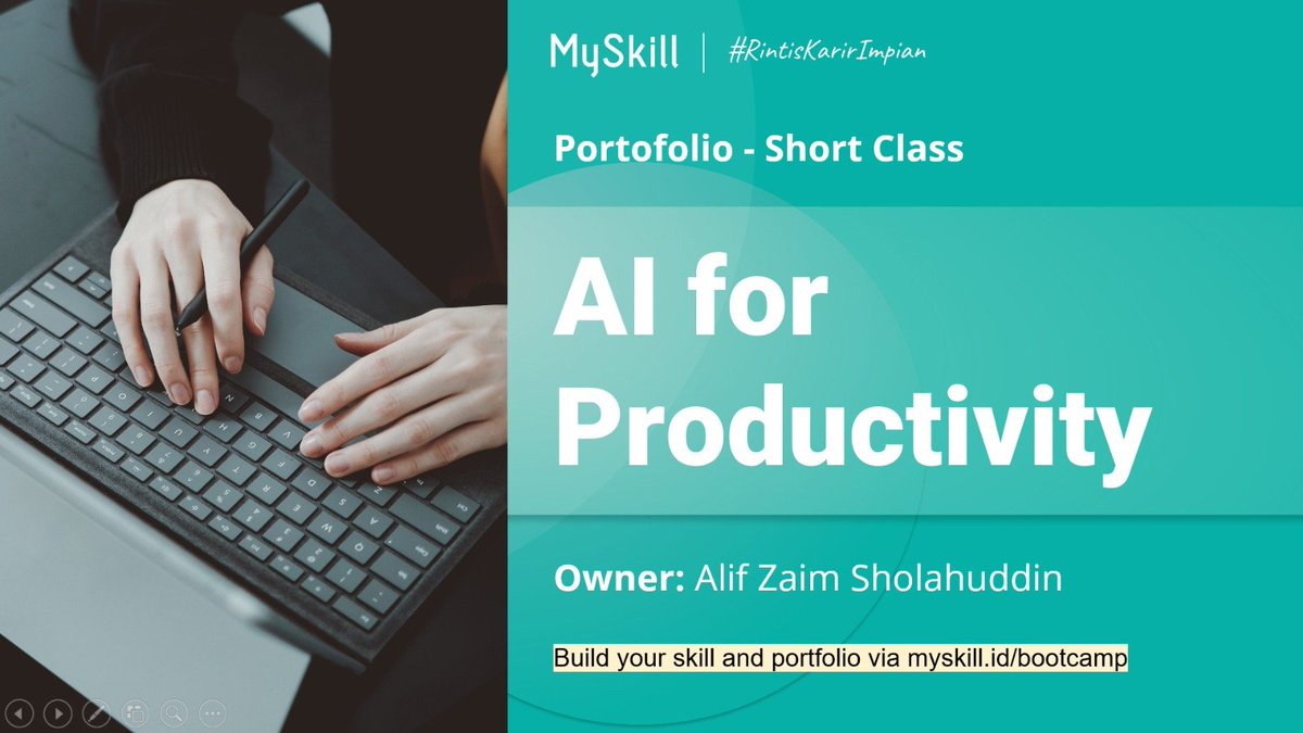 lif_zaim's tweet photo. Ikut short class “AI for Productivity” di #myskill bareng Kak Alif Zaim Sholahuddin. Ternyata AI bukan buat menggantikan kita, tapi buat jadi partner kerja. Intuisi manusia + kecepatan mesin = kombinasi yang susah dikalahkan. 🤖✨

#learnatmyskill #RintisKarirImpian https://t.co/FvuorjD4T0