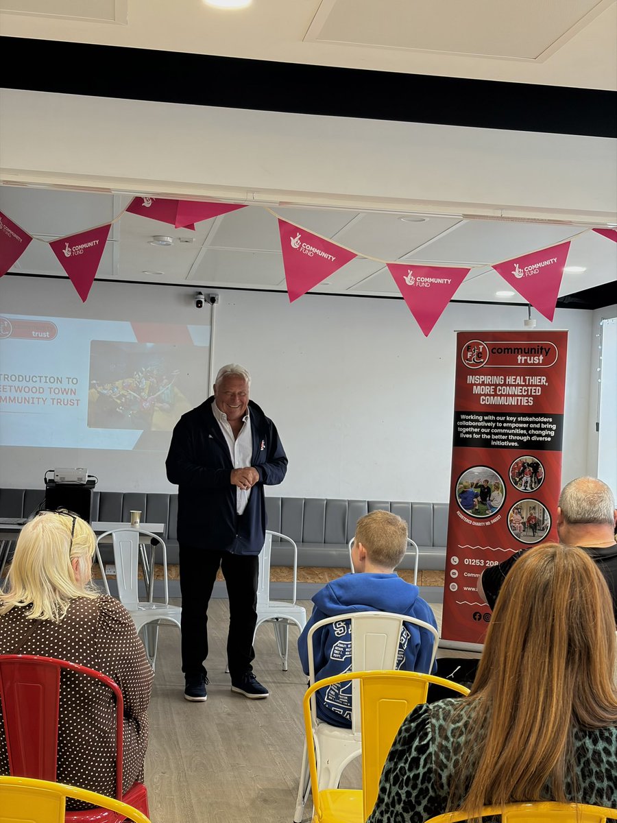 FTFCCommunity's tweet photo. Up next we hear from our Chair of Trustees, Pete Murphy. Sharing his thoughts on the Youth Hub and what it means for our young people and the future for our community. 

Thank you Pete for your continued support of the Trust❤️ 

#fleetwoodtowncommunitytrust | #fleetwoodtown | #community | #youthhub