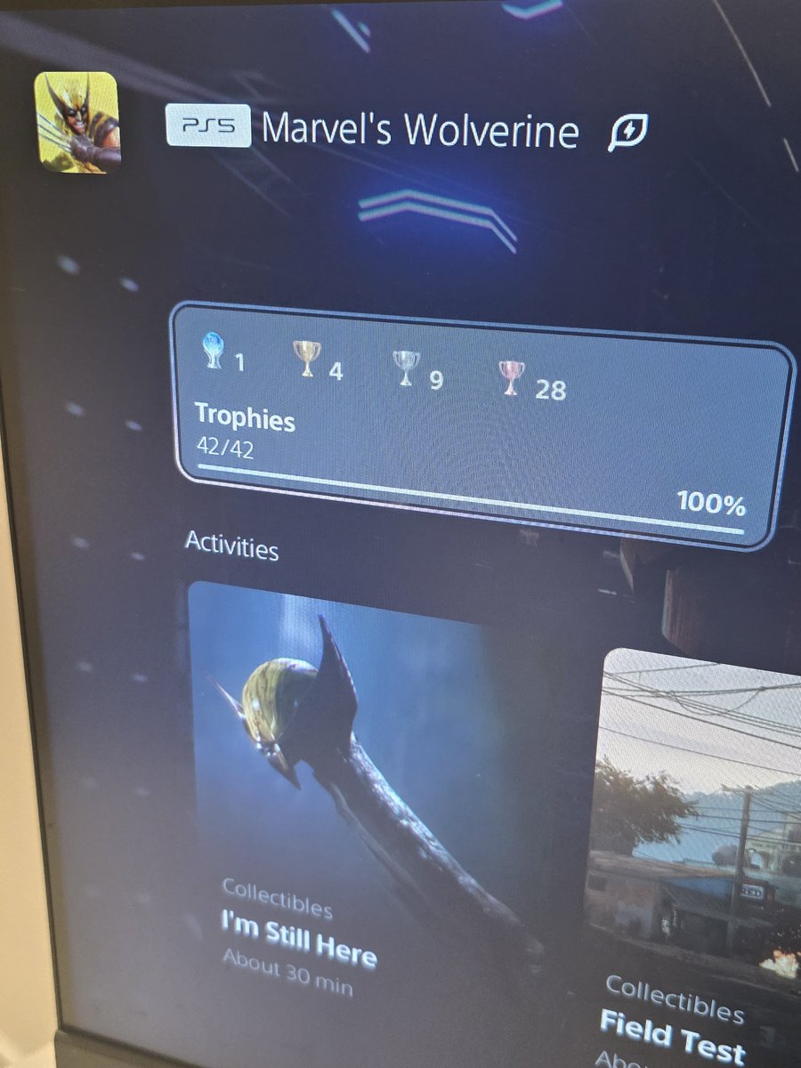 Nembhard__'s tweet photo. 100% completed Wolverine and got the platinum trophy 🙂‍↕️ https://t.co/PmpoqKqkHQ